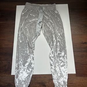 victoria secret silver velour lounge pants